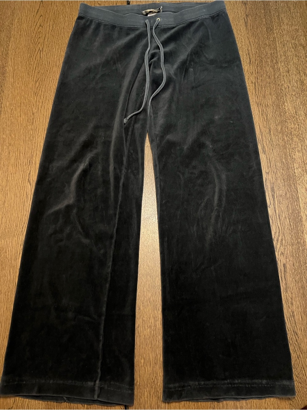 Juicy Couture Velour Charcoal Gray Drawstring Track Pants Y2K size M